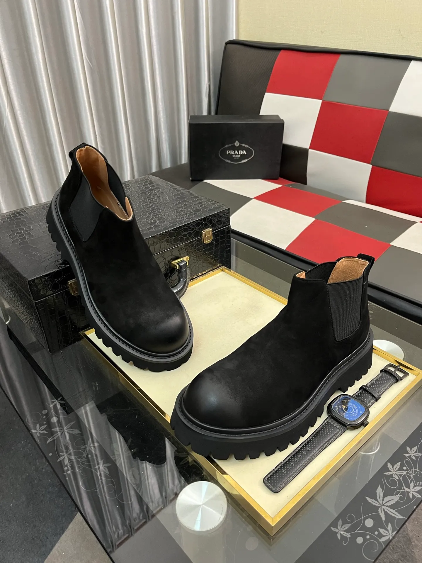 Men's shoes 💰560⌚️⌚️【PRADA】Prada - High-end quality original order·Formal leather shoes - Upper: imported 🔝 tumbled calf leather, hand-stitched mark thread, brand metal fastener cross-arm decoration - Lining: water-dyed cowhide - Outsole: ultra-light TR·rubber; molded outsole -Super high quality control·Fine workmanship: highlighted (high-end·luxury·grade) -Size :38-44